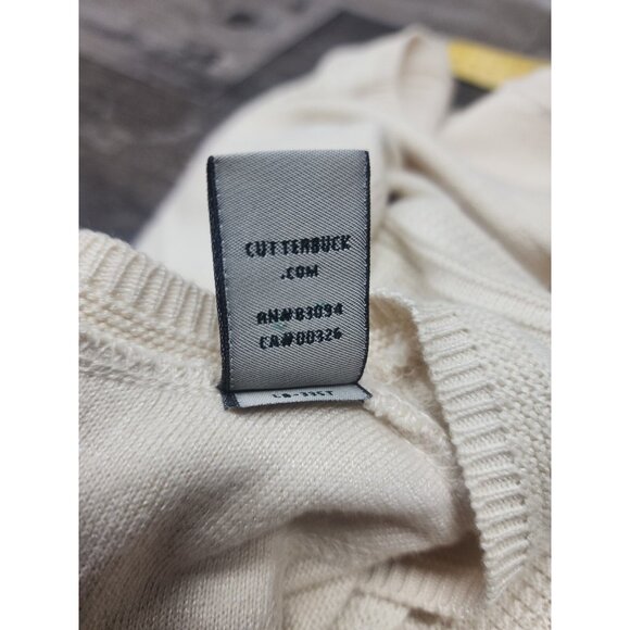 Cutter & Buck Plumas Pines Golf Course Cream Sweater Vest Men's Sz Lrg - Picture 7 of 7